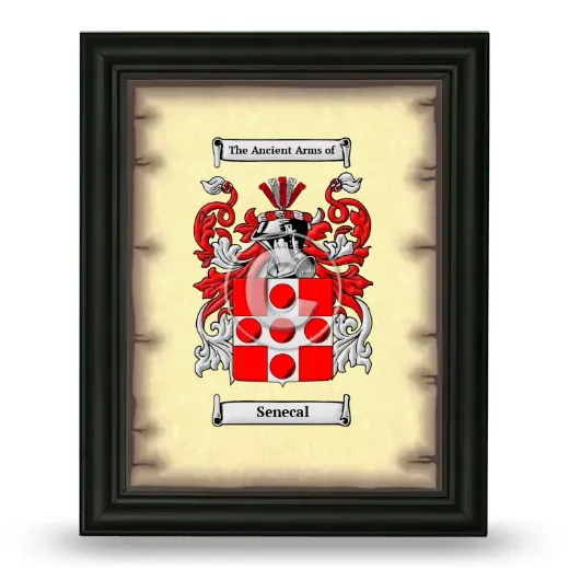 Senecal Coat of Arms Framed - Black