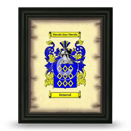 Senecal Coat of Arms Framed - Black