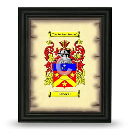 Senecal Coat of Arms Framed - Black