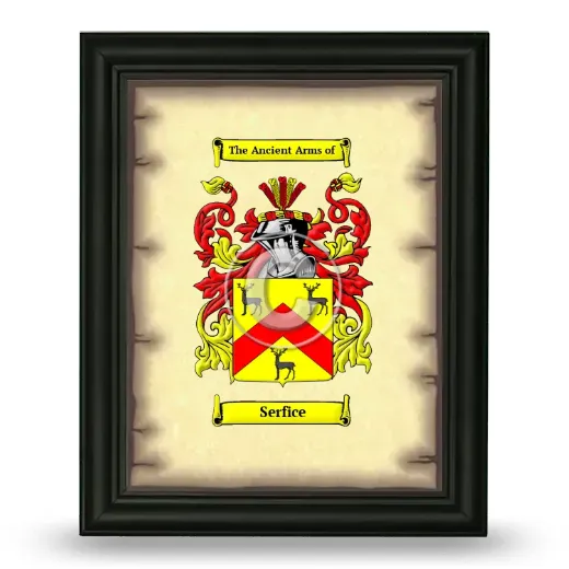 Serfice Coat of Arms Framed - Black