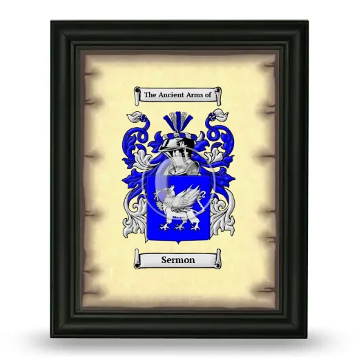 Sermon Coat of Arms Framed - Black