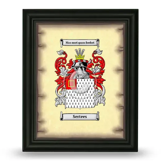 Sertees Coat of Arms Framed - Black