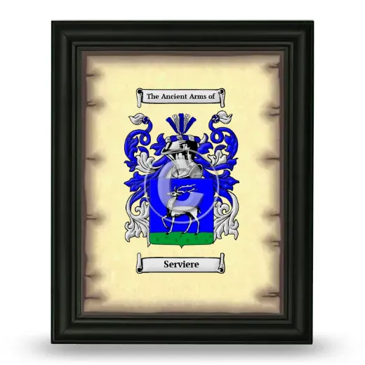 Serviere Coat of Arms Framed - Black