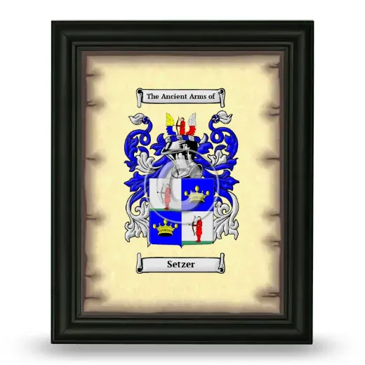 Setzer Coat of Arms Framed - Black