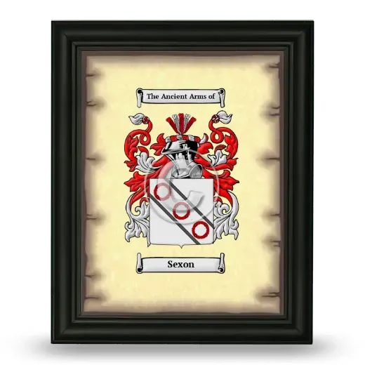 Sexon Coat of Arms Framed - Black