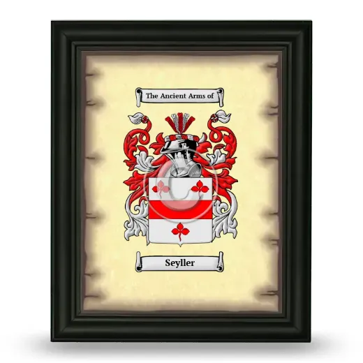 Seyller Coat of Arms Framed - Black