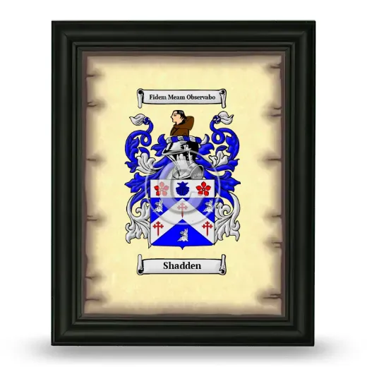 Shadden Coat of Arms Framed - Black
