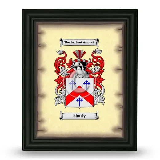 Shatly Coat of Arms Framed - Black