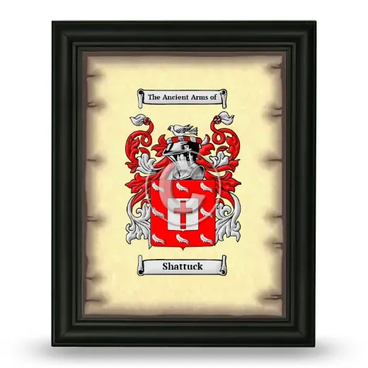 Shattuck Coat of Arms Framed - Black