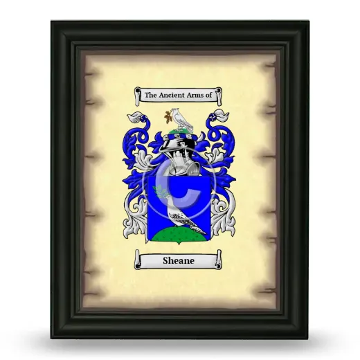 Sheane Coat of Arms Framed - Black