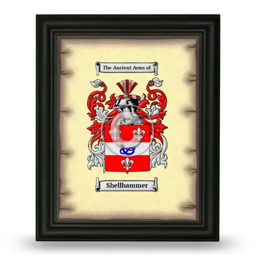 Shellhammer Coat of Arms Framed - Black