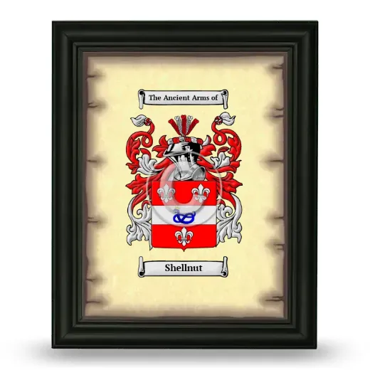 Shellnut Coat of Arms Framed - Black