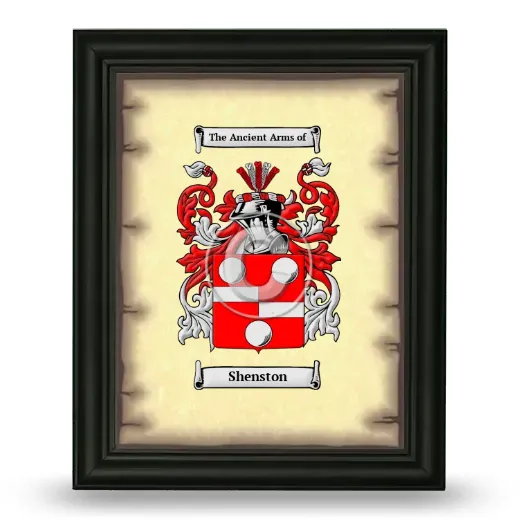 Shenston Coat of Arms Framed - Black