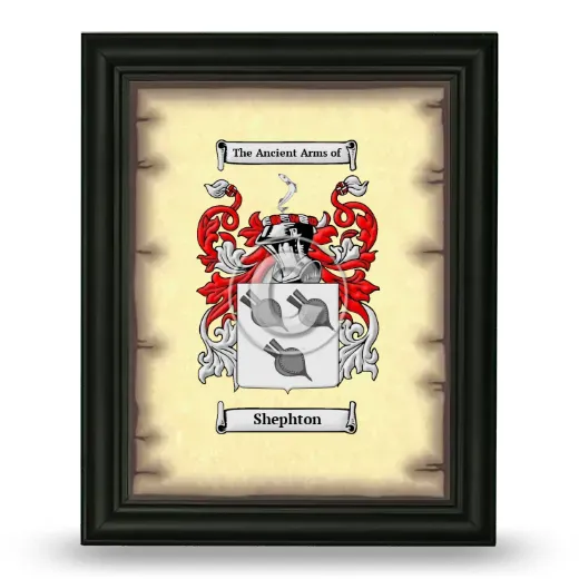 Shephton Coat of Arms Framed - Black