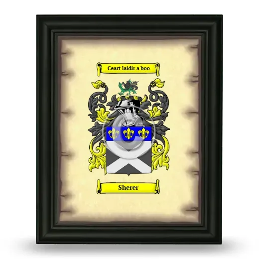 Sherer Coat of Arms Framed - Black
