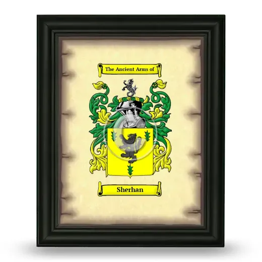 Sherhan Coat of Arms Framed - Black