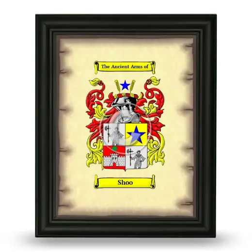 Shoo Coat of Arms Framed - Black