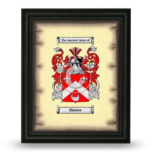 Shover Coat of Arms Framed - Black