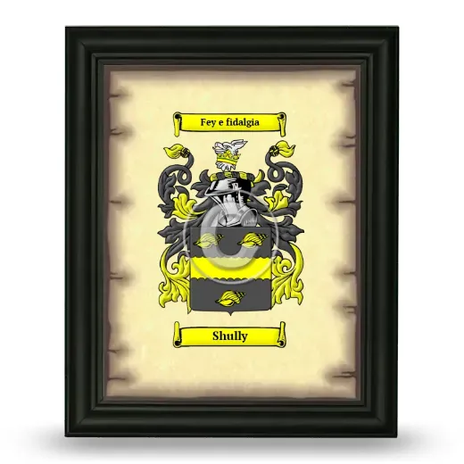 Shully Coat of Arms Framed - Black