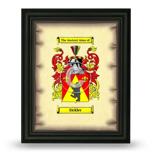 Sickler Coat of Arms Framed - Black