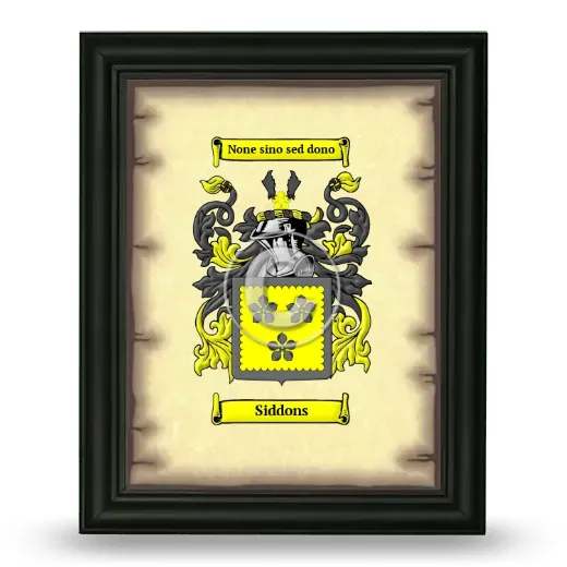 Siddons Coat of Arms Framed - Black