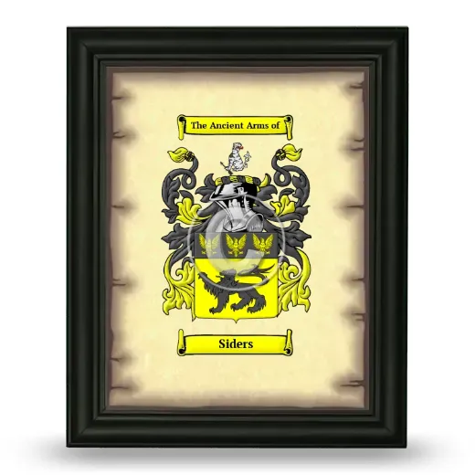 Siders Coat of Arms Framed - Black