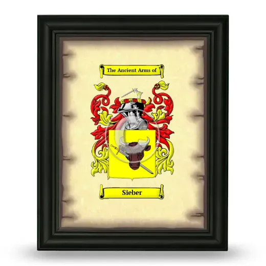 Sieber Coat of Arms Framed - Black