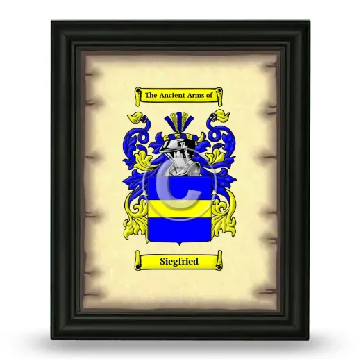 Siegfried Coat of Arms Framed - Black