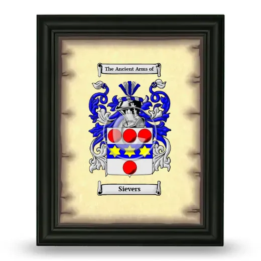 Sievers Coat of Arms Framed - Black