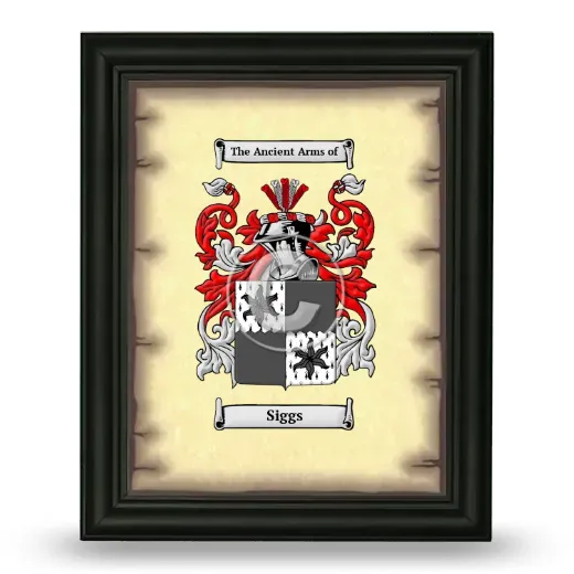 Siggs Coat of Arms Framed - Black