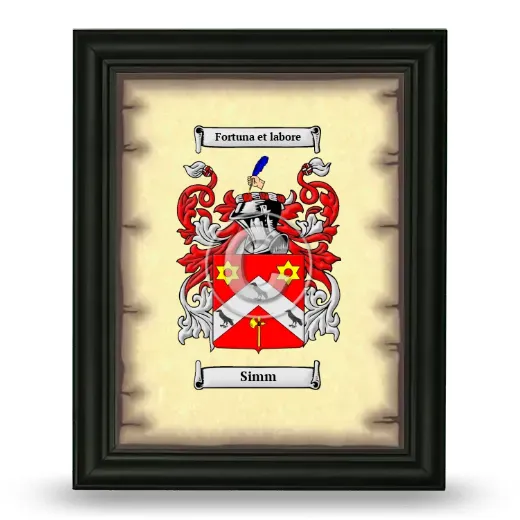 Simm Coat of Arms Framed - Black