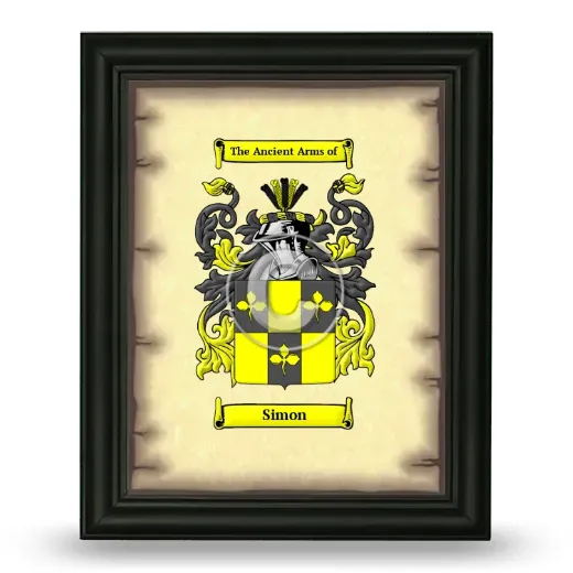 Simon Coat of Arms Framed - Black