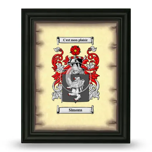 Simons Coat of Arms Framed - Black