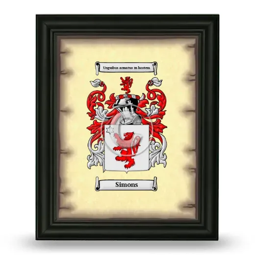 Simons Coat of Arms Framed - Black