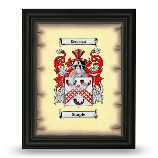 Simple Coat of Arms Framed - Black