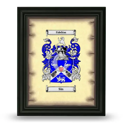 Sin Coat of Arms Framed - Black