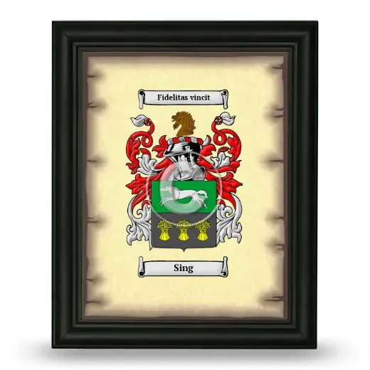 Sing Coat of Arms Framed - Black