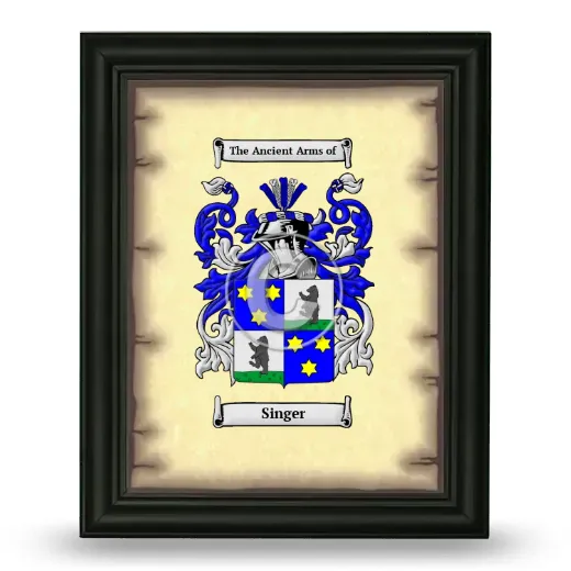 Singer Coat of Arms Framed - Black