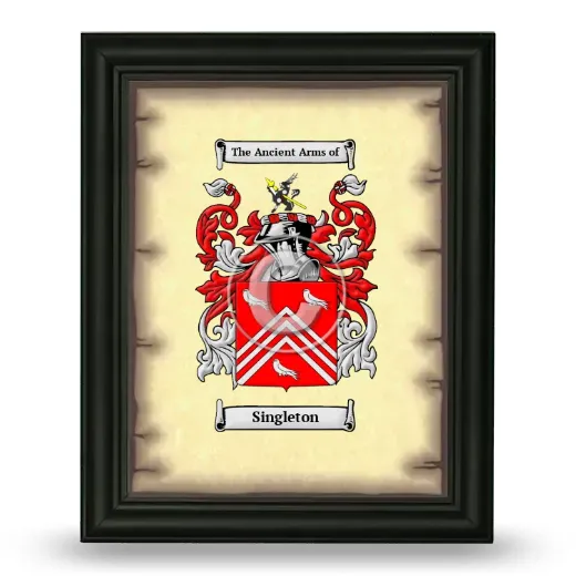 Singleton Coat of Arms Framed - Black