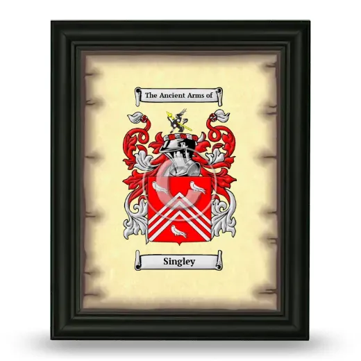 Singley Coat of Arms Framed - Black