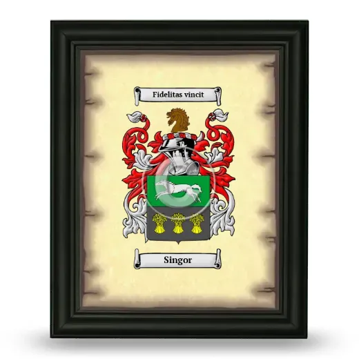 Singor Coat of Arms Framed - Black