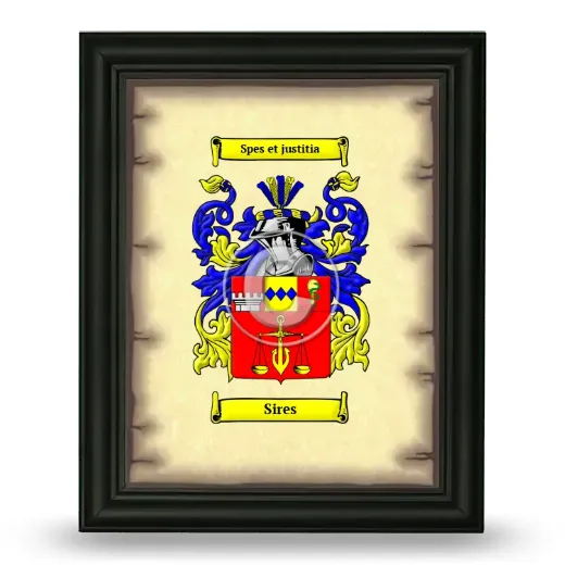 Sires Coat of Arms Framed - Black