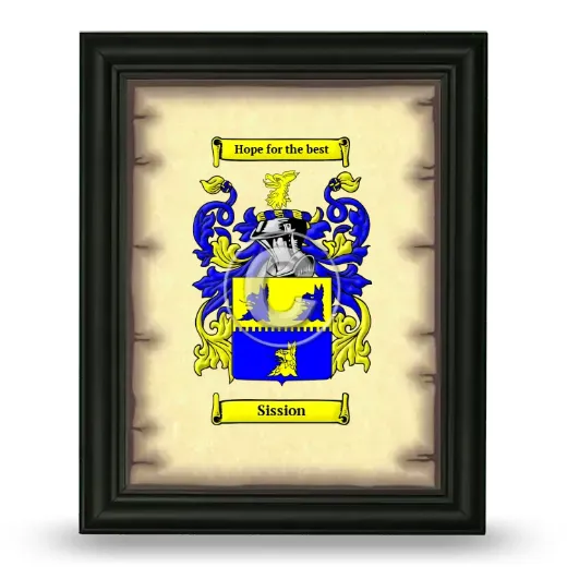 Sission Coat of Arms Framed - Black