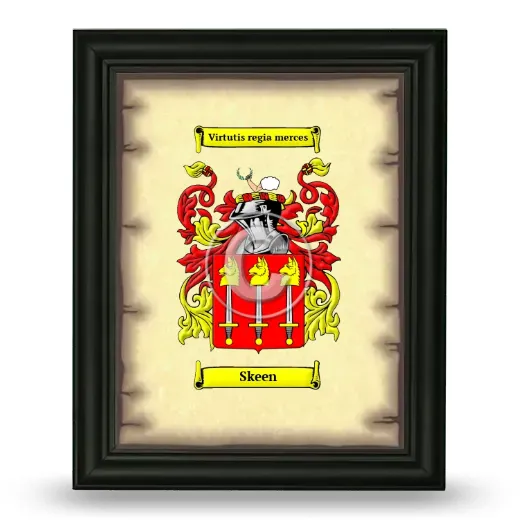 Skeen Coat of Arms Framed - Black