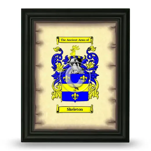 Skeleton Coat of Arms Framed - Black