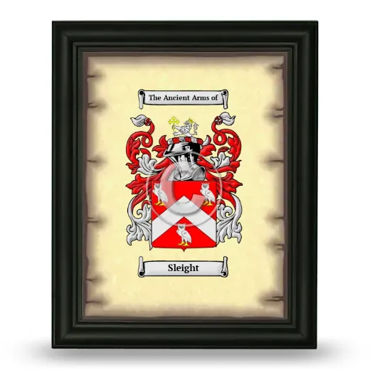 Sleight Coat of Arms Framed - Black
