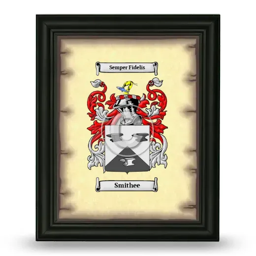 Smithee Coat of Arms Framed - Black