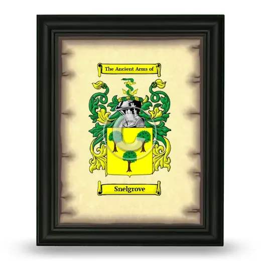 Snelgrove Coat of Arms Framed - Black
