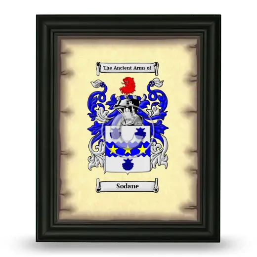 Sodane Coat of Arms Framed - Black