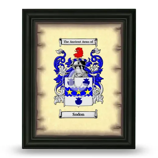 Sodon Coat of Arms Framed - Black